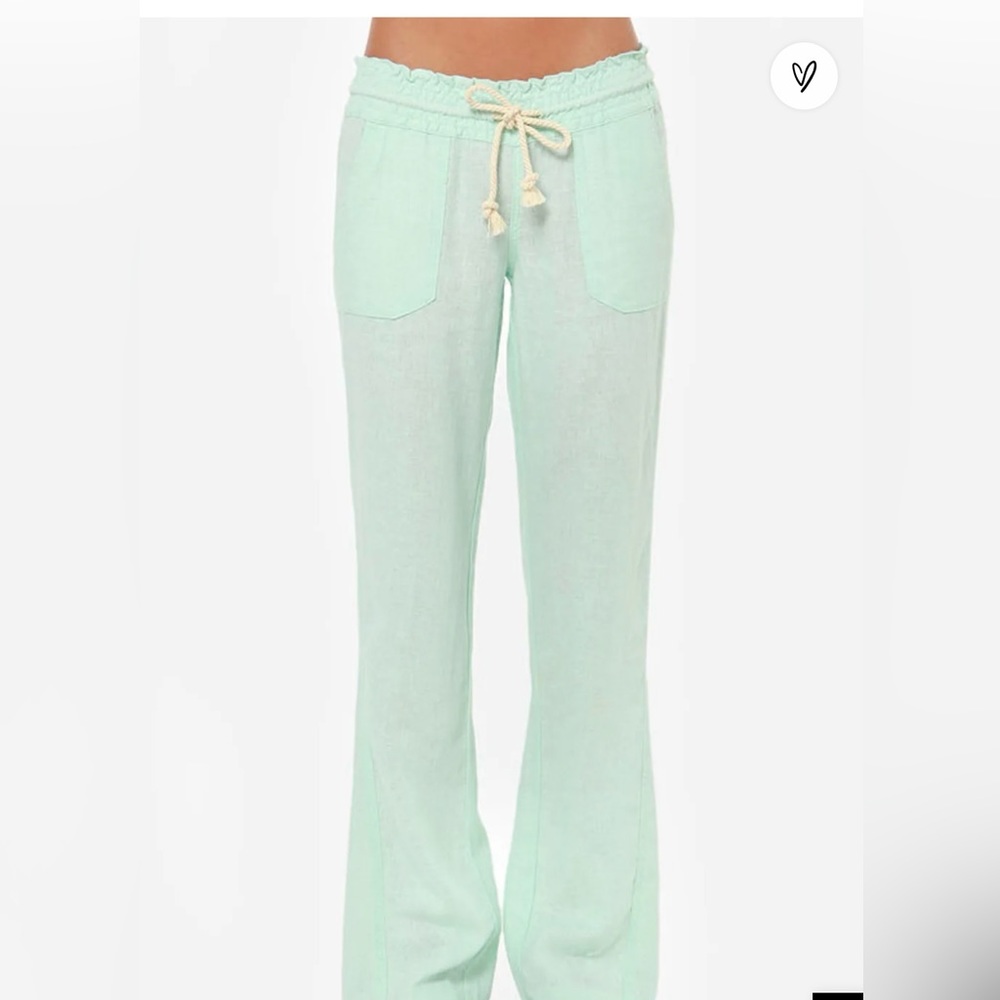 Roxy Ocean Side Mint Green Flared Lounge Pants